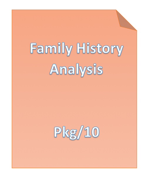 Picture of Family History Analysis (FHA) pkg./10